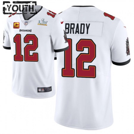 Tampa Bay Buccaneers Tröjor Tom Brady 12 Nike Vit 2021 Super Bowl LV Captain Patch - Barn Tampa Bay Buccaneers Tröjor Tom Brady 12 Nike Vit 2021 Super Bowl LV Captain Patch - Barn